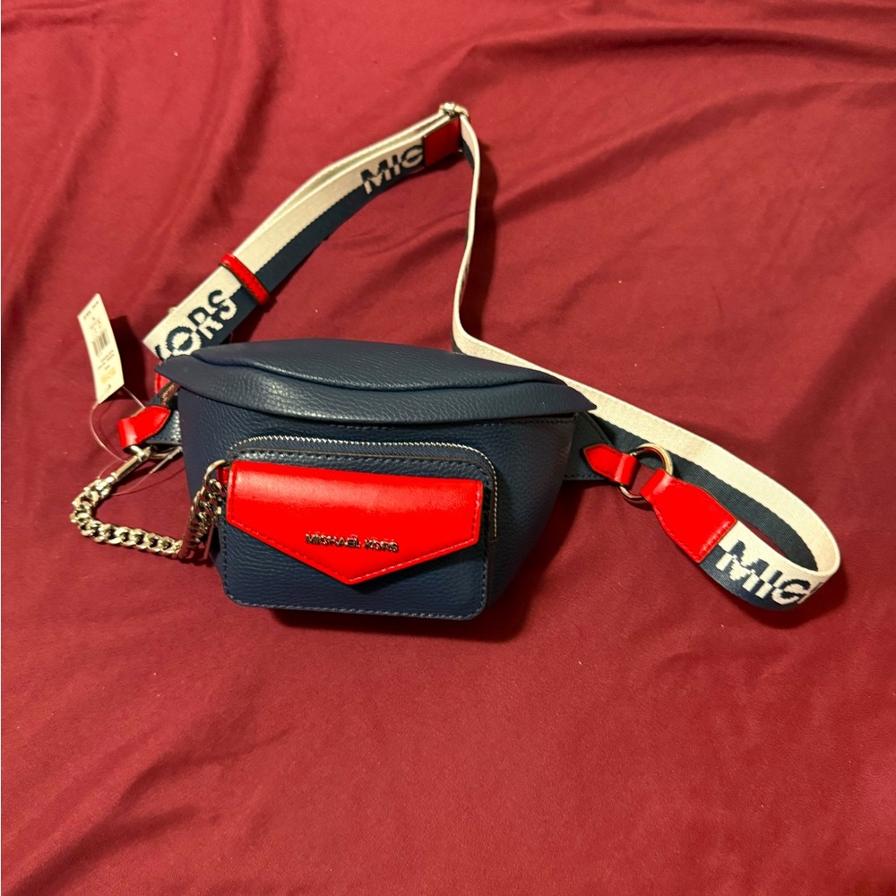 Michael Kors Blue and Red Crossbody Bag